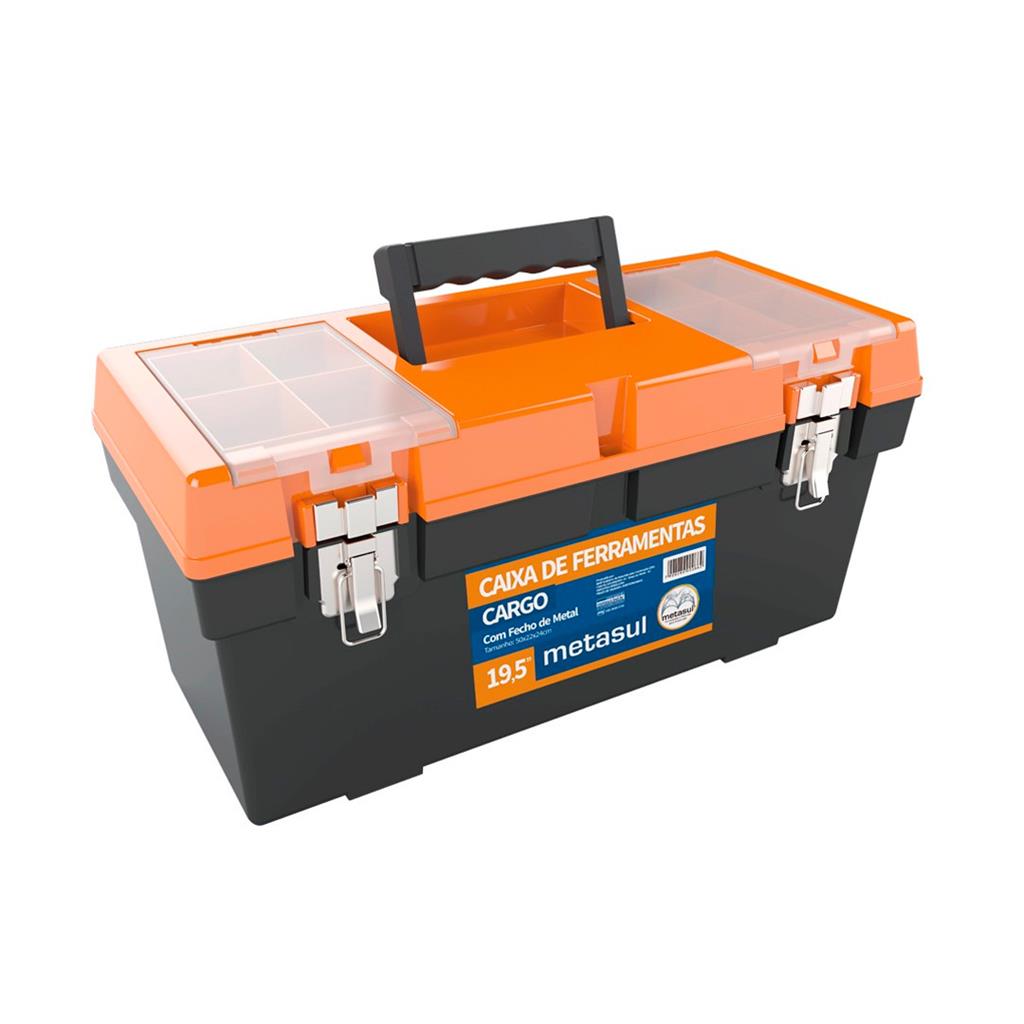 Caixa de ferramentas fecho de metal Cargo 19,5 pol. laranja