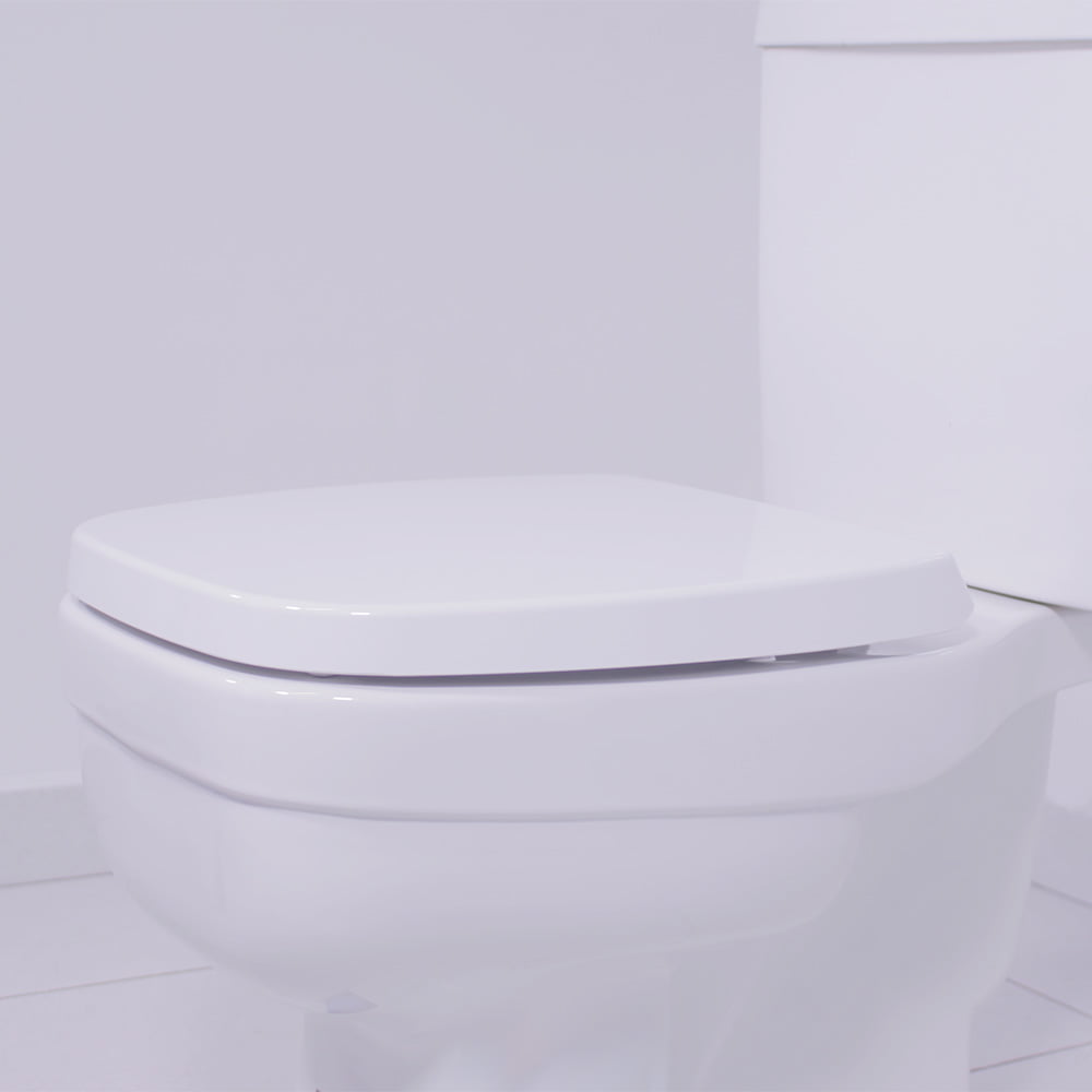 Assento sanitário Celite Fit/Versato e Eternit Savary branco soft close resina termofixo