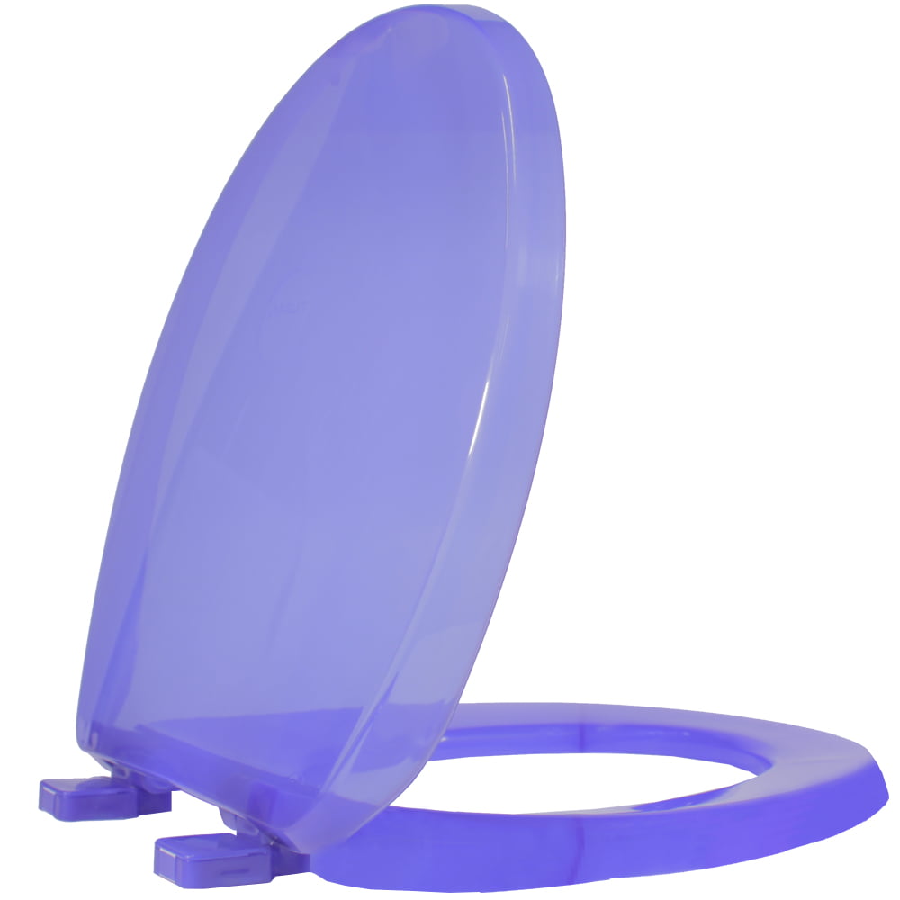 Assento sanitário Universal Oval Solution azul cristal soft close polipropileno