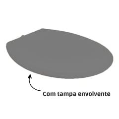 Assento oval universal tampa sanitaria plastico slim cinza escuro