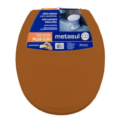 Assento oval tampa sanitaria universal plastico slim caramelo