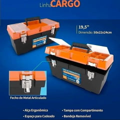 Caixa de ferramentas fecho de metal Cargo 19,5 pol. laranja