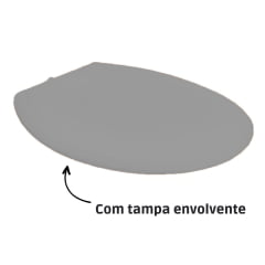 Assento oval universal tampa sanitaria plástico slim cinza claro