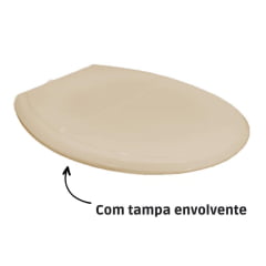 Assento sanitário tampa oval universal plástico plus slim bege
