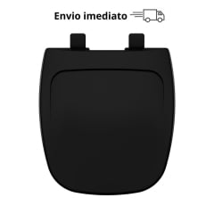 Assento Sanitário Preto Soft Close Deca Flex Celite Like
