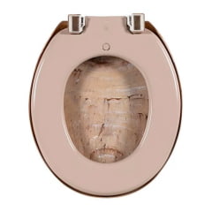 Assento sanitário almofadado oval marmorizado convencional Astra