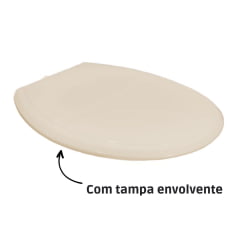 Assento sanitário tampa oval universal plástico plus slim biscuit