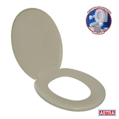 Assento sanitário almofadado universal oval Astra slim bege