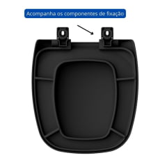 Assento Sanitário Preto Soft Close Deca Flex Celite Like