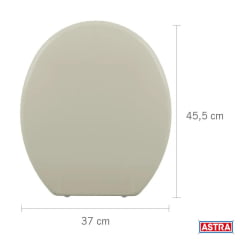 Assento sanitário almofadado universal oval Astra slim bege