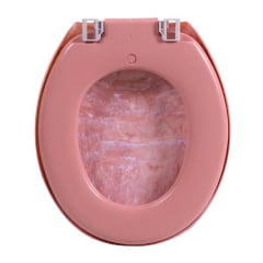 Assento sanitário almofadado oval marmorizado convencional Astra