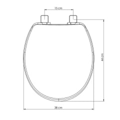 Tampa Assento Sanitário Universal Oval Soft/Slow Close Cinza