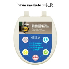 Tampa Assento Sanitário Universal Soft Slow Close Creme PP