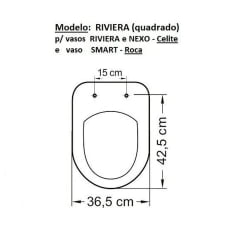 Assento sanitário almofadado Celite Riviera Nexo Smart Roca Astra branco convencional polipropileno