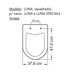 Assento sanitário Icasa Luna/Luna Speciale branco soft close polipropileno