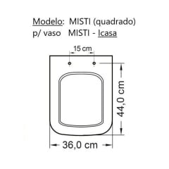 Assento sanitário Icasa Misti soft close polipropileno