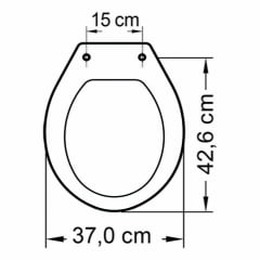 Assento sanitário Universal Oval Diamantina Sabara convencional polipropileno