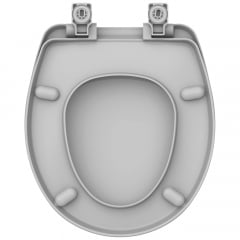 Assento sanitário Universal Oval Evolution cinza convencional resina termofixo