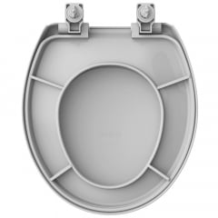 Assento sanitário Universal Oval Evolution cinza soft close polipropileno