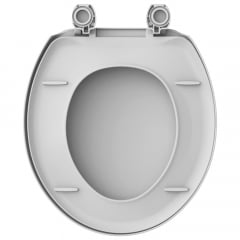 Assento sanitário Universal Oval Exportação Plus cinza convencional polipropileno