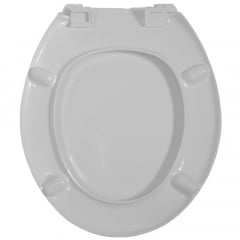 Assento sanitário Universal Oval Luxo cinza convencional resina termofixo