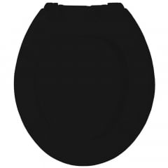 Assento sanitário Universal Oval Luxo preto convencional resina termofixo