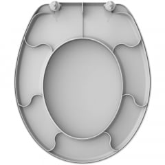 Assento sanitário Universal Oval Premium cinza convencional polipropileno