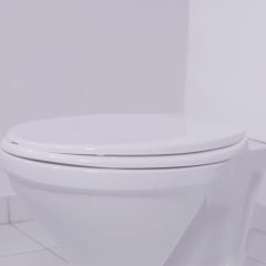 Assento sanitário Universal Oval Prime branco convencional polipropileno