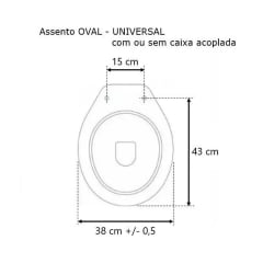 Assento sanitário Universal Oval Solution branco convencional polipropileno