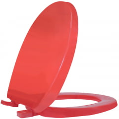 Assento sanitário Universal Oval Solution vermelho cristal soft close polipropileno