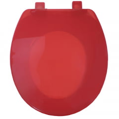 Assento Sanitário Universal Oval Solution Vermelho Cristal Soft Close Polipropileno